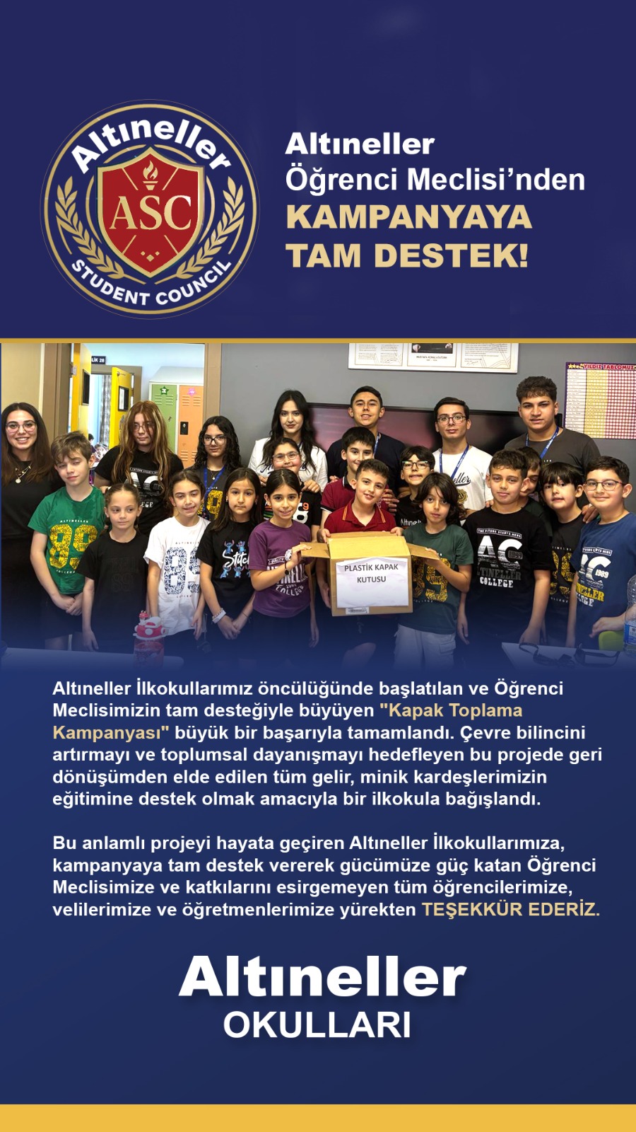 Öğrenci Meclisi'nden Kapak Toplama Kampanyasına Tam Destek